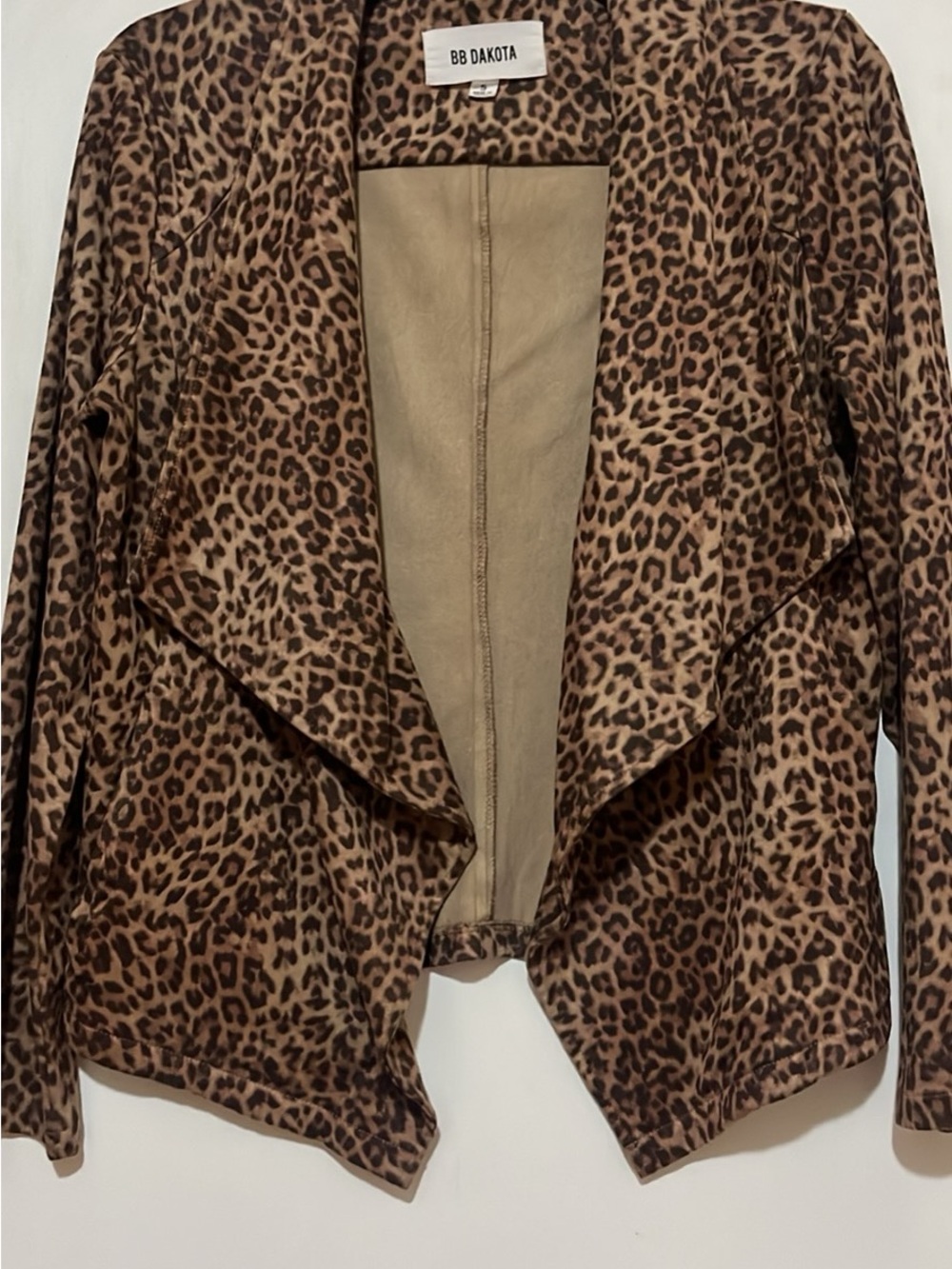 BB Dakota Leopard Print Open-Front Blazer - Tan & Brown